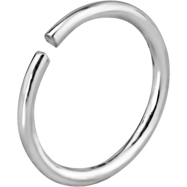 10mm 20g With Hole Closure Nose Ring 925 Sterling Silver